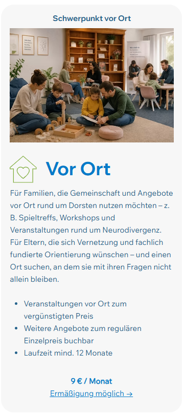 Informationen über Vor-Ort-Dienste für Familien, Senioren und Menschen mit Behinderungen.
